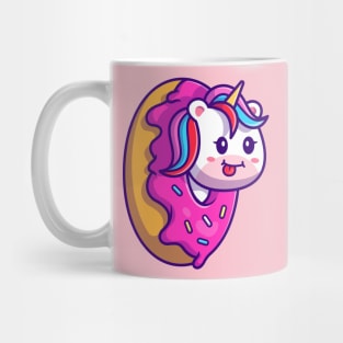 Cute Unicorn Doughnut Cartoon Mug